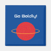 Red Retro Planet, Classic SciFi Space Cartoon Magnet (Vorne)