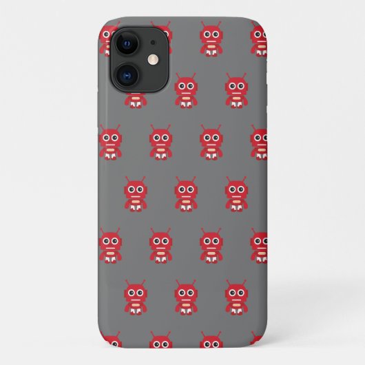 Red Retro Robot Case-Mate iPhone Hülle (Rückseite)