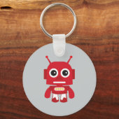 Red Retro Robot Schlüsselanhänger (Vorderseite)