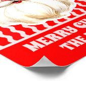 Red Retro Santa Claus Red Ric Rac Familie Weihnach Poster (Ecke)