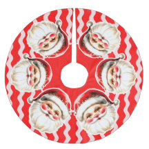 Red Retro Santa Claus Red Ric Rac Weihnachten