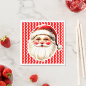 Red Retro Santa Claus Red Ric Rac Weihnachten Serviette (Beispiel)