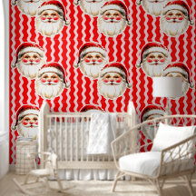 Red Retro Santa Claus Red Ric Rac Weihnachten