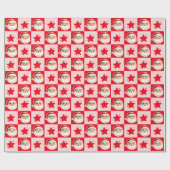 Red Retro Santa Claus Red Tartan Karierte Weihnach Geschenkpapier (Flach)