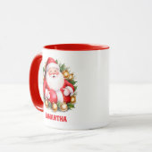 Red Retro Santa Claus Weihnachten Kinder Heiße Sch Tasse (Vorderseite Links)