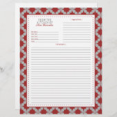 Red Retro Star Rezeptseite (Vorne/Hinten)