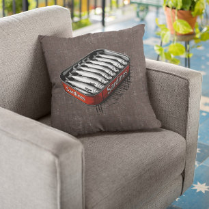 Red Retro Style Sardine Funny Funny Fish Kissen