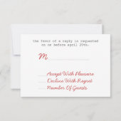 Red Retro Trailer & Bunting RSVP (Rückseite)