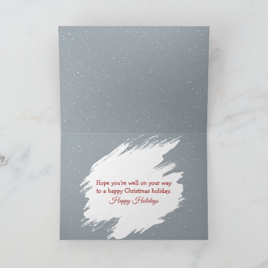 Red Retro Truck mit Weihnachtsbaum in Schneeflocke Karte (Innenseite)