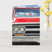 red retro truck with fuzzy dice karte (Gelbe Blume)