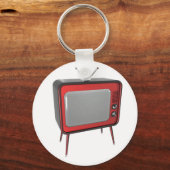 Red Retro TV Schlüsselanhänger (Vorderseite)
