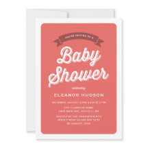 Red Retro Typografie Script Classic Baby Shower