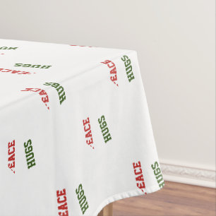 Red Retro Vintag Typografie Muster Weihnachten Tischdecke