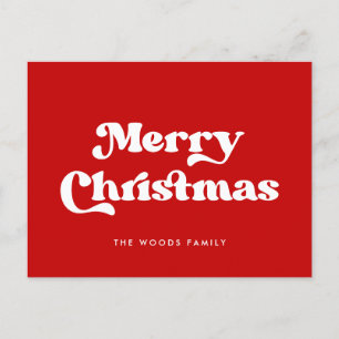 Red Retro Vintager Schriftart Frohe Weihnachten