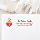 Red Retro Weihnachtsschmuck Monogram (Insitu)