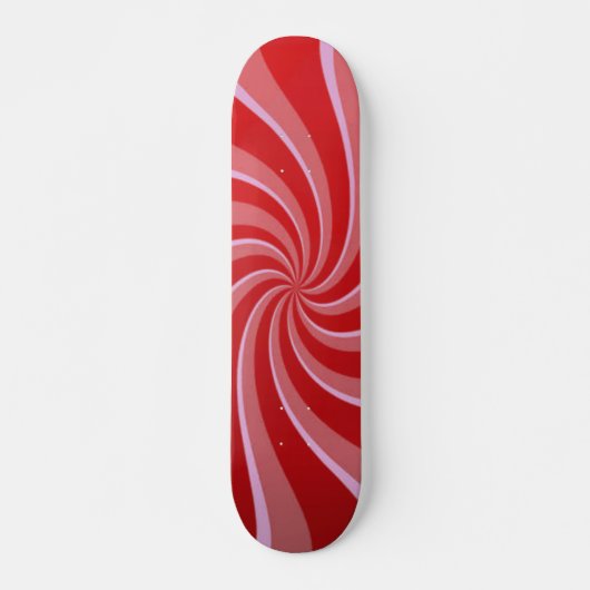 Red Retro Wirbel Skateboard (Vorne)