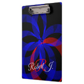 Red Revolving Accent Geometric Clipboard Klemmbrett (Links)