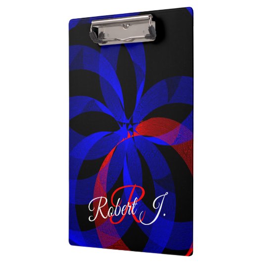 Red Revolving Accent Geometric Clipboard Klemmbrett (Links)