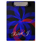 Red Revolving Accent Geometric Clipboard Klemmbrett (Vorderseite)