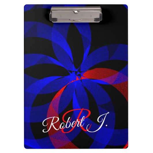 Red Revolving Accent Geometric Clipboard Klemmbrett (Vorderseite)