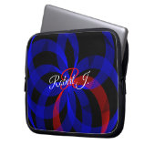 Red Revolving Accent Geometric Electronics Bag Laptopschutzhülle (Vorderseite Links)