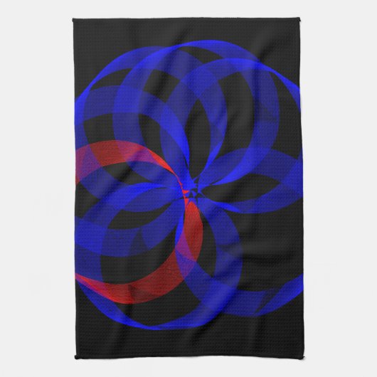 Red Revolving Accent Geometric Küchentuch (Vertikal)