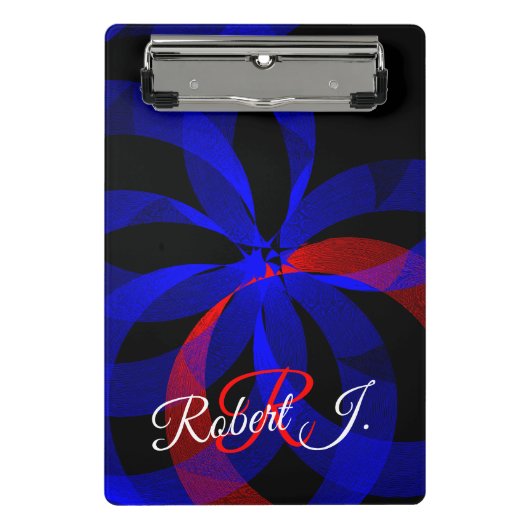 Red Revolving Accent Geometric Mini Clipboard Klemmbrett (Vorderseite)