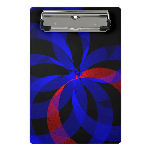 Red Revolving Accent Geometric Mini Clipboard Mini Klemmbrett (Vorderseite)