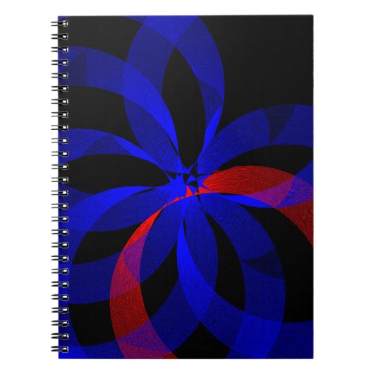 Red Revolving Accent Geometric Spiral Notebook Notizblock (Vorderseite)