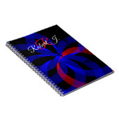 Red Revolving Accent Geometric Spiral Notebook Notizblock (Rechte Seite)