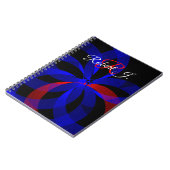 Red Revolving Accent Geometric Spiral Notebook Notizblock (Linke Seite)