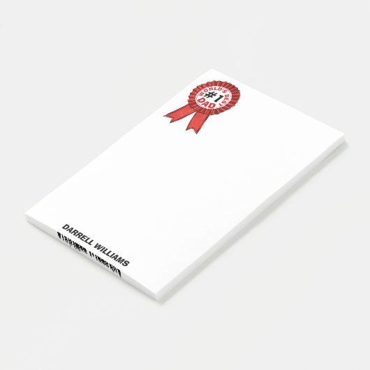 Red Ribbon 4x6, das weltweit beste Vater-Zitat Post-it Klebezettel (angewinkelt)