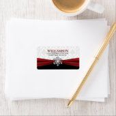 Red Ribbon Address Labels Adressaufkleber (Insitu)