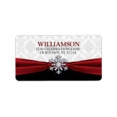 Red Ribbon Address Labels Adressaufkleber (Vorne)