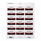 Red Ribbon Address Labels Adressaufkleber (Vorne)