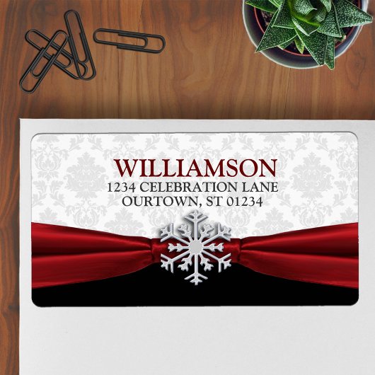 Red Ribbon Address Labels Adressaufkleber