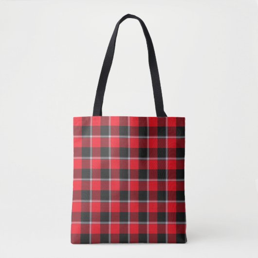 Red Ribbon and Heavy Metal Plaid Tasche (Vorderseite)