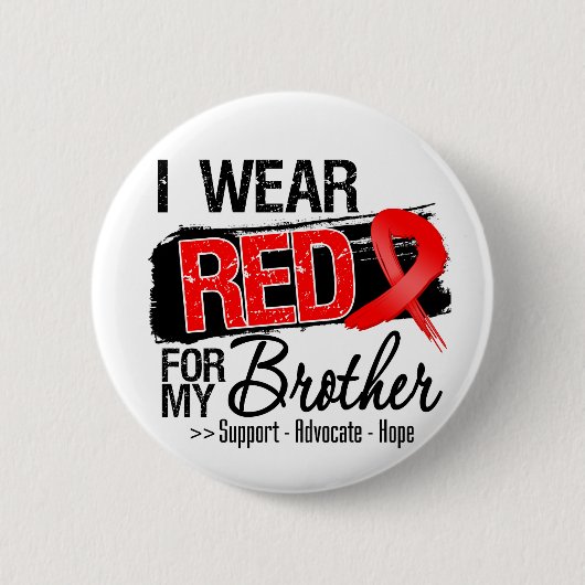 Red Ribbon Awareness - Brother Button (Vorderseite)