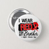 Red Ribbon Awareness - Brother Button (Vorne & Hinten)