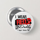 Red Ribbon Awareness - Daddy Button (Vorne & Hinten)