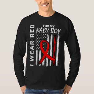 Red Ribbon Baby Boy Sohn Herzkrankheit Bewusstsein T-Shirt