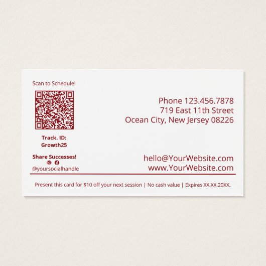 Red Ribbon Bells $10 Weihnachtsgutscheinkarte (Rückseite)