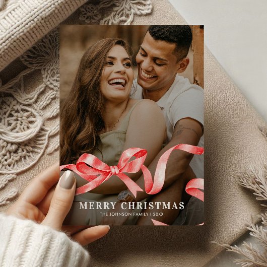 Red Ribbon Bow Foto Weihnachten