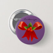 Red Ribbon Bow Holly Thunder_Cove Button (Vorne & Hinten)