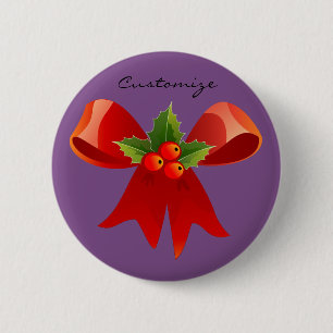 Red Ribbon Bow Holly Thunder_Cove Button