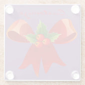 Red Ribbon Bow Holly Thunder_Cove Glasuntersetzer (Rückseite)