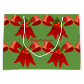 Red Ribbon Bow Holly Thunder_Cove Große Geschenktüte (Vorderseite)