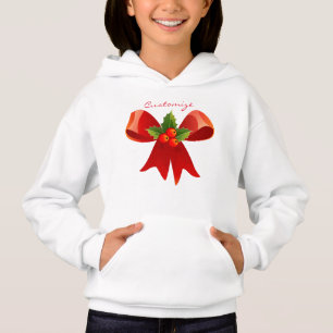 Red Ribbon Bow Holly Thunder_Cove Hoodie