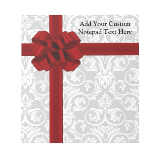 Red Ribbon Bow Notizblock (Vorderseite)