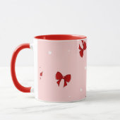 Red Ribbon Bow Pattern | Sweet Pastel Pink Cute Tasse (Links)